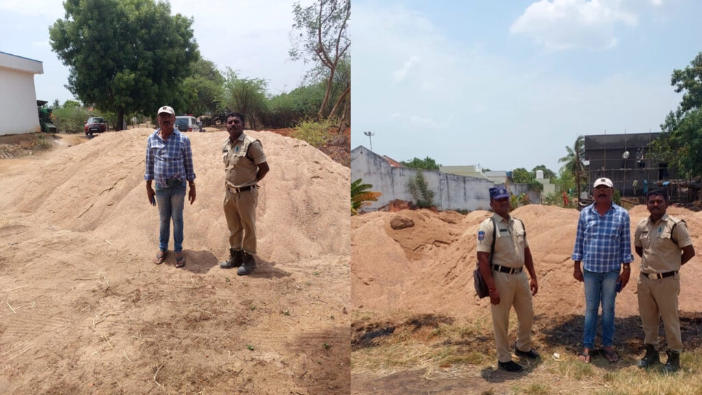 టాస్క్‌ఫోర్స్ పోలీసుల మెరుపు దాడి.. అక్రమ ఇసుక డంపులు సీజ్..!